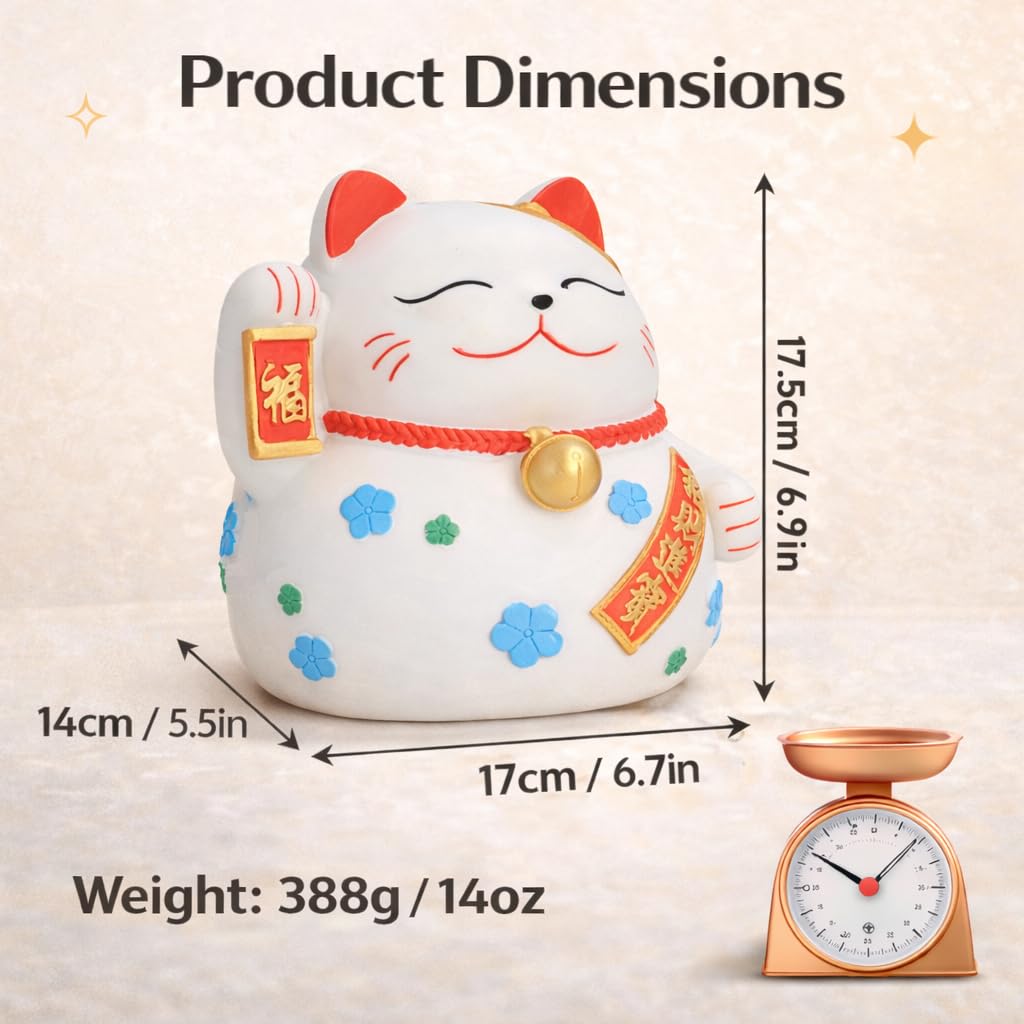 Amazon.com : Lucky Cat Piggy Bank – Maneki Neko Coin Bank, Cute